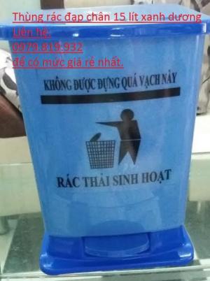 Thùng rác 15 lít xanh dương