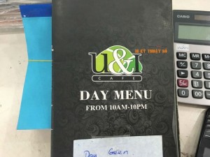 In menu cho quán cà phê, in menu dùng ban ngày cho quán cafe, chất liệu giấy
