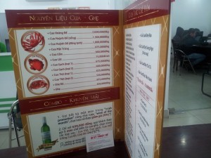 In menu cuốn cho quán nhậu hải sản tại TPHCM