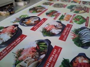 In menu cho quán nhậu hải sản, in thực đơn cho quán nhậu hải sản