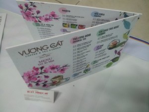 In menu PP cán format cho quán kem, quán cafe tại TPHCM thực hiện bởi In Thực Đơn
