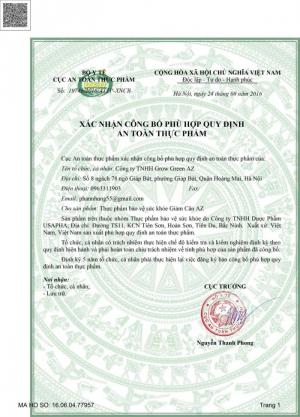 Giảm cân AZ được Bộ Y Tế cấp phép lưu hành.