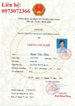 Cấp nhanh CC máy xúc sau khóa học  tại Cần Thơ