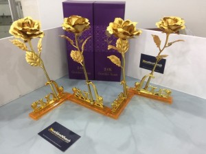 Hoa Hồng 3D mạ vàng LOVE - Món quà tặng độc đáo
