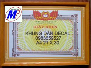 Bán Khung giấy khen gỗ dán decal khung