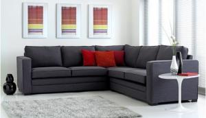 Sofa phòng khách mini góc màu đen xuất khẩu