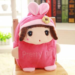 Balo cho bé vải nhung hình búp bê