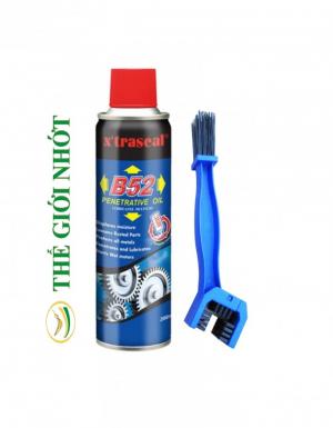 Combo Chai xịt dưỡng sên B52 Penetrating Oil và bàn chải vệ sinh xe 3D cao cấp