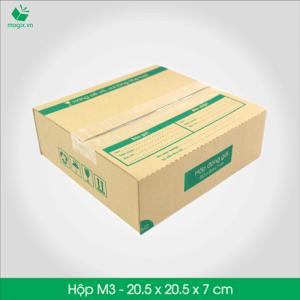 M3 - Size 20.5x20.5x7 cm- Hộp Carton đóng gói gửi hàng thu hộ COD