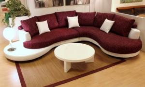 Sofa phòng khách màu đỏ vòng cung phú mỹ thủ dầu một bình dương