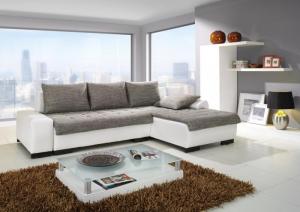 Sofa Phòng khách màu trắng kem chữ L