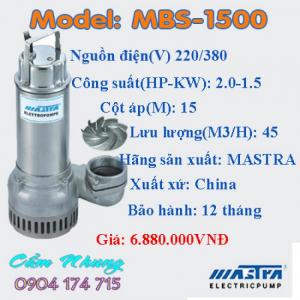 Chuyên phân phối máy bơm Chìm Nước Thải MASTRA MBS-1500 2HP chính hãng