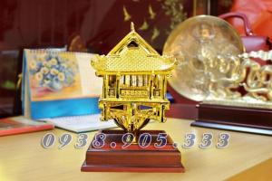 Biểu tượng chùa 1 cột bằng đồng mạ vàng, quà tặng đối tác cao cấp