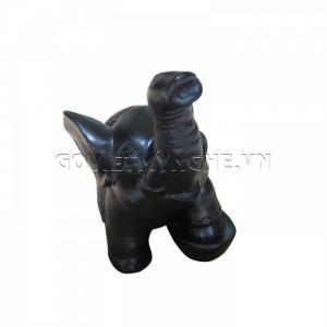 Tượng Voi Đá Trang Trí Phong Thủy N1 (Màu Đen) - Dài 12cm x Rộng 6cm x Cao 12cm .