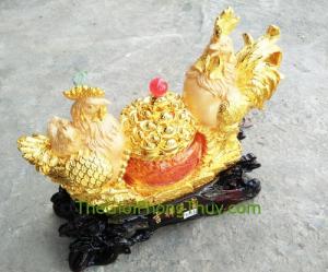 Gia đình gà trên hũ vàng nhỏ FG003A