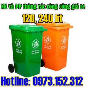 Nhà phân phối thùng rác nhựa HDPE cao cấp 120, 240 lít, giá rẻ
