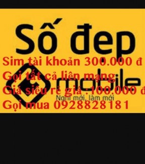 Sim tai khoản khủng 300.000 đ gọi liên mang gia 100.000 đ