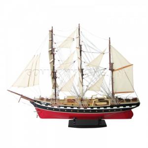 Mô Hình Thuyền Gỗ LE BELEM 75cm (Gỗ - Sơn Đỏ Đen)-SKU-TCBEM60