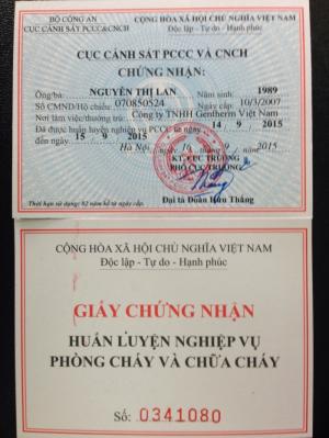 Chứng chỉ Phòng cháy chữa cháy sở Công an thành phố cấp