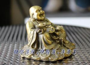 Tượng Phật di lặc bằng đồng ngồi ngai rồng