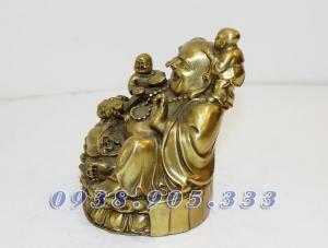Tượng Phật di lặc bằng đồng ngồi ngai rồng