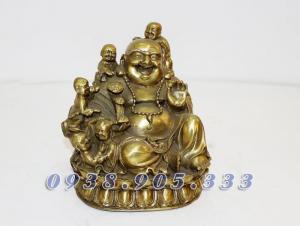 Tượng Phật di lặc bằng đồng ngồi ngai rồng