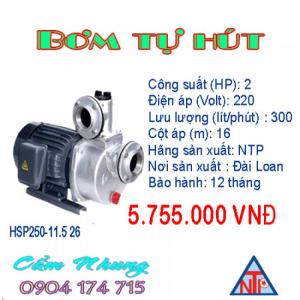 Máy bơm nước tự hút đầu gang NTP HSP250-11.5 26 2HP