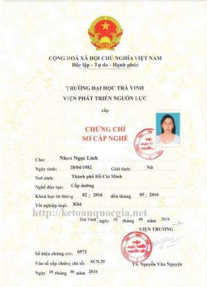 mẫu chứng chỉ nghề