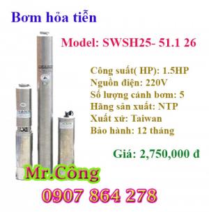 Máy bơm giếng khoan hút sâu không sử dụng tụ điện  NTP SWSHS25 - 51.1 26 1.5HP