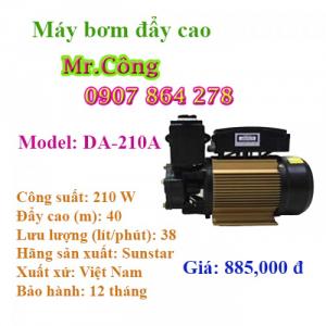 Máy bơm nước đẩy cao tầng bánh răng vỏ nhôm SUNSTAR DA-210A 210W