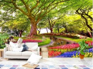 Gạch tranh 3D - Cây xanh phủ bóng mát