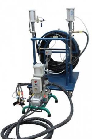 máy phun chộn pu foam di động phù hợp cho đi công trình