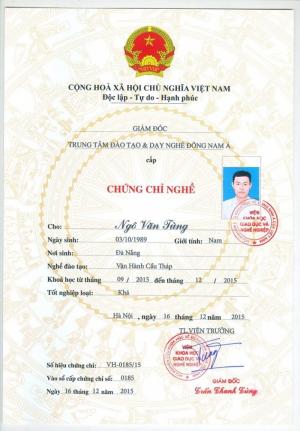 Mẫu Chứng Chỉ Cầu Tháp