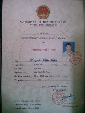 chứng chỉ nghề xe nâng