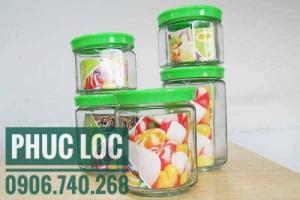 Hũ gia vị 5 cái nắp màu xanh