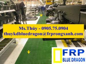 Nắp đậy mương thoát nước loại frp grating không rỉ sét, vật tư thay thế sàn thép