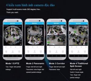 Camera IP VR 365 độ - gắn trần nhà 360 HD kết nối điện thoại