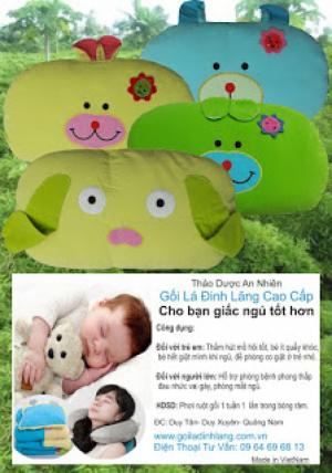 Gối lá đinh lăng danh cho trẻ từ 1.5 tuổi gíá 169 000đ giao hàng tận nơi gia không đổi (giá củ 250 000)+ Tặng vòng Dâu Tằm. LH: 09 64 69 68 13 để được tư vấn