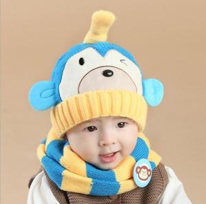 Bộ khăn nón len cho Bé hình khỉ con nháy mắt tại Cycybon