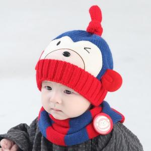 Bộ khăn nón len cho Bé hình khỉ con nháy mắt tại Cycybon