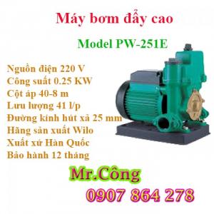 Máy bơm nước mini đẩy cao hút chân không Wilo PW-251E 0.25KW