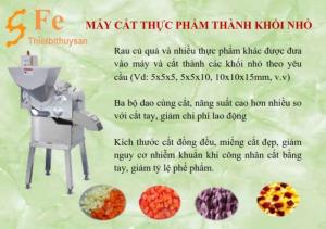 Máy cắt rau củ quả dạng khối vuông, hạt lựu