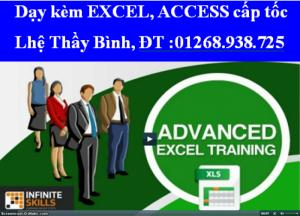 Dạy kèm Excel Nâng cao .Lhệ Thầy Bình Quận 10