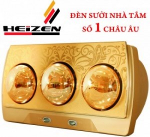 Đèn sưởi nhà tắm heizen 3 bóng vàng sử dụng tia hồng ngoại tốt cho sức khỏe