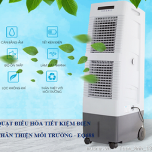 Quạt điều hòa EQ688 có điều khiển từ xa rất tiện trong việc chuyển chế độ quạt điều hòa