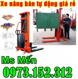 Xe nâng bán tự động 1.5 tấn, nâng cao 1.6m, 3.3m, sẵn hàng, giá rẻ