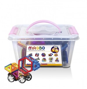 Miếng ghép nam châm MAGBO - Đồ chơi phát triển trí tuệ cho bé - MSN388083