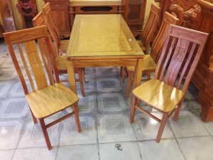 Bộ bàn ăn gỗ tự nhiên 6 ghế