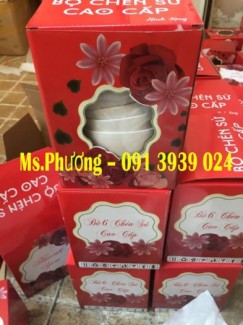 Bộ 6 chén + 6 đũa. Sét quà tặng giá rẽ cho nhân viên 8/3