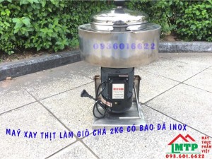 Bán máy xay thịt làm giò chả lụa mini 2kg có ngăn đá hai lớp inox, máy xay thịt không cháy